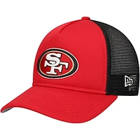 Youth New Era Scarlet San Francisco 49ers A-Frame 9FORTY Trucker Adjustable Hat