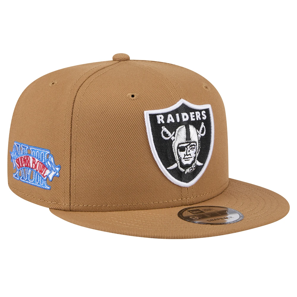 Youth New Era Brown Las Vegas Raiders Color Pack Side Patch 9FIFTY Snapback Hat