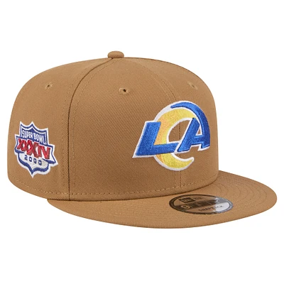 Youth New Era Brown Los Angeles Rams Color Pack Side Patch 9FIFTY Snapback Hat