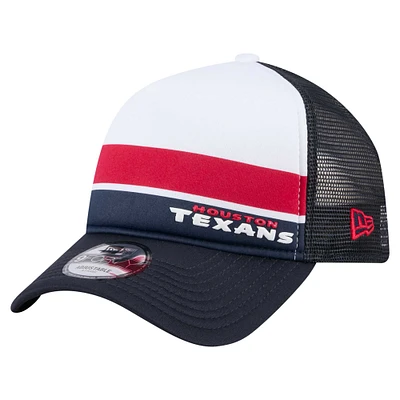 Youth New Era Navy Houston Texans Sport Night Color Block 9FORTY A-Frame Trucker Adjustable Hat