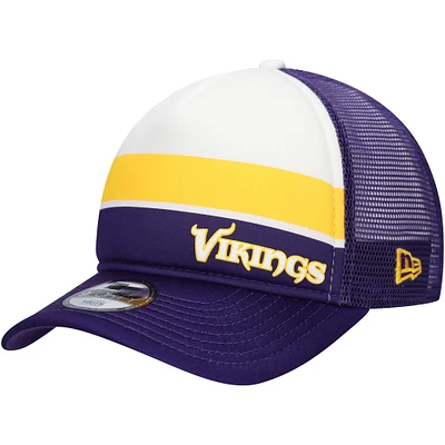 Youth New Era Purple Minnesota Vikings Sport Night Color Block 9FORTY A-Frame Trucker Adjustable Hat