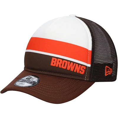 Preschool New Era Brown Cleveland Browns Sport Night Color Block 9FORTY A-Frame Trucker Adjustable Hat