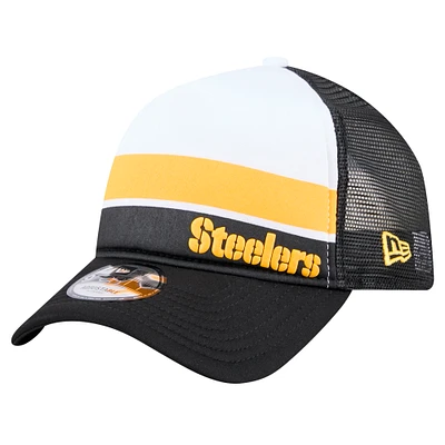 Preschool New Era Black Pittsburgh Steelers Sport Night Color Block 9FORTY A-Frame Trucker Adjustable Hat