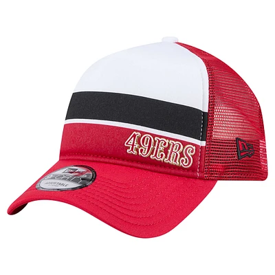 Toddler New Era Scarlet San Francisco 49ers Sport Night Color Block 9FORTY A-Frame Trucker Adjustable Hat