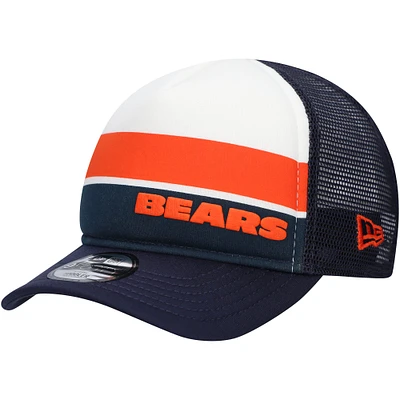 Toddler New Era Navy Chicago Bears Sport Night Color Block 9FORTY A-Frame Trucker Adjustable Hat