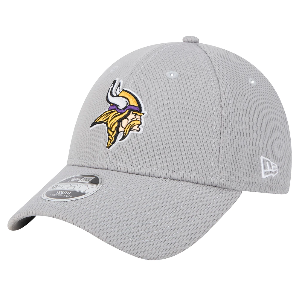 Youth New Era Gray Minnesota Vikings Main 9FORTY Adjustable Hat