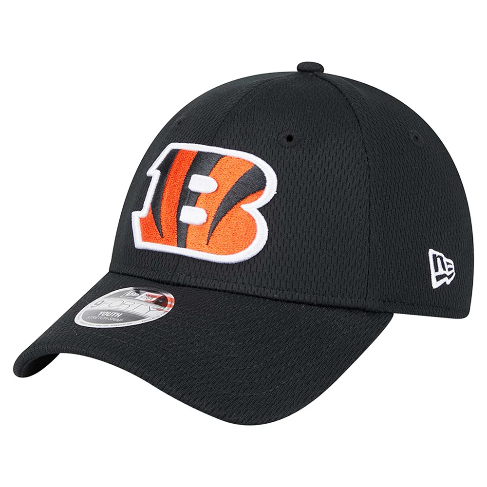 Youth New Era Black Cincinnati Bengals Main 9FORTY Adjustable Hat