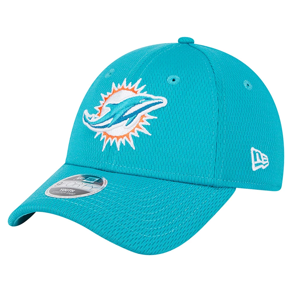 Youth New Era Aqua Miami Dolphins Main 9FORTY Adjustable Hat