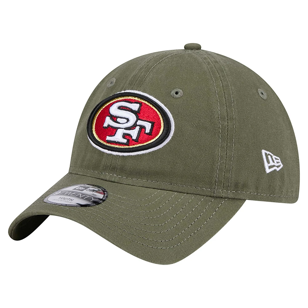 Youth New Era Olive San Francisco 49ers Main 9TWENTY Adjustable Hat