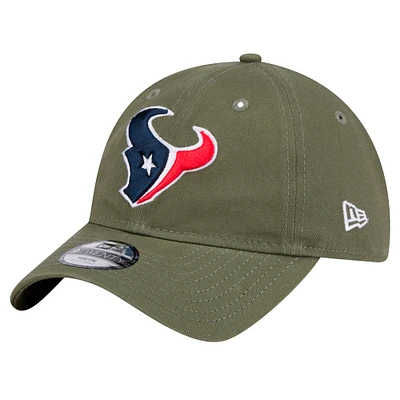 Youth New Era Olive Houston Texans Main 9TWENTY Adjustable Hat