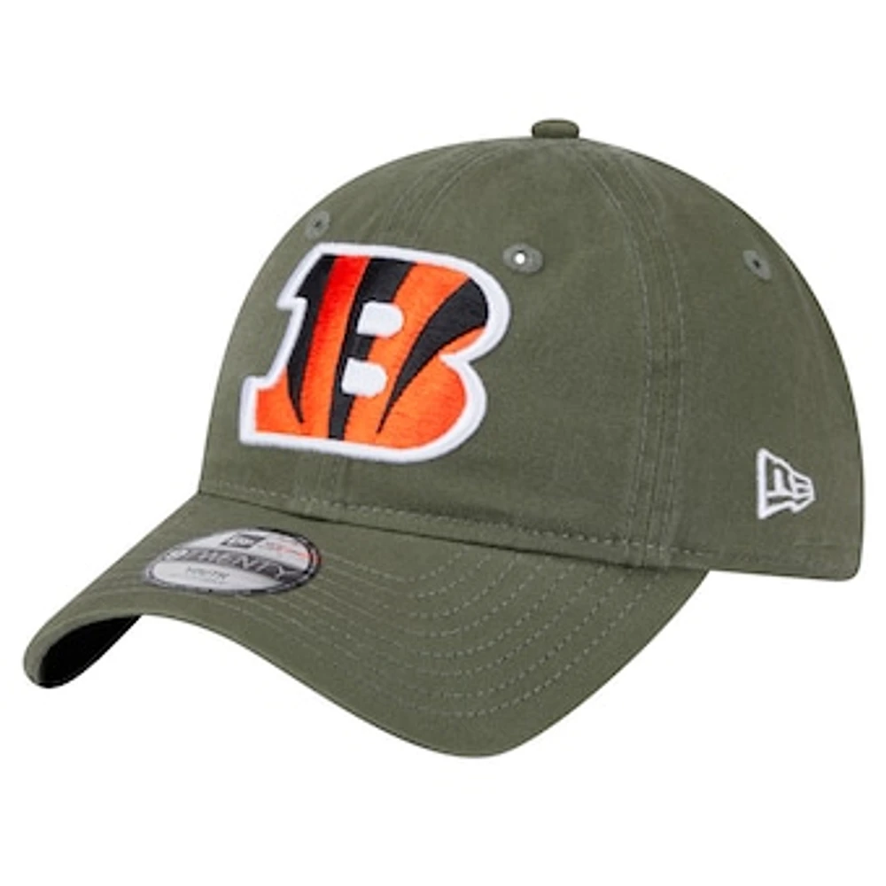 Youth New Era Olive Cincinnati Bengals Main 9TWENTY Adjustable Hat