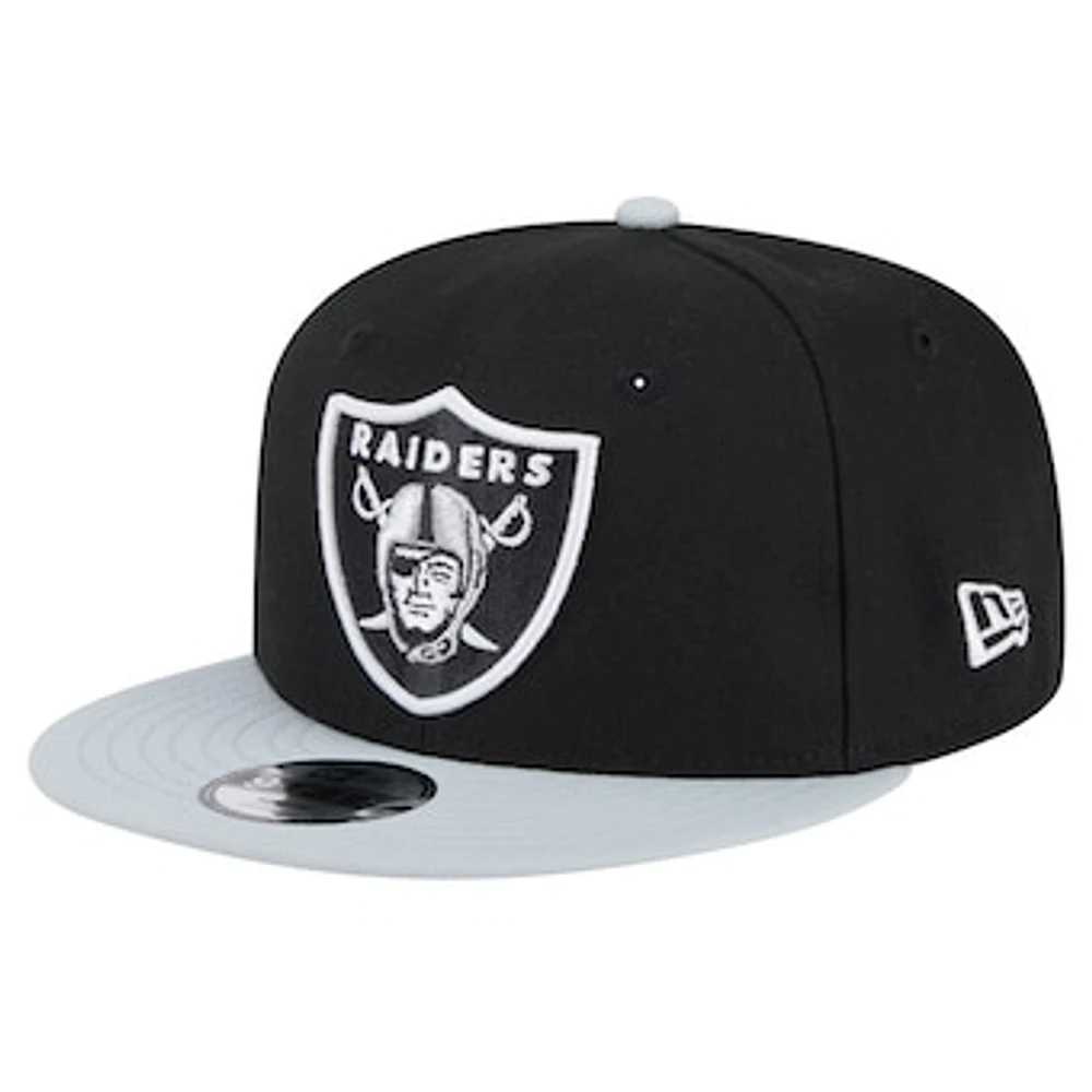 Youth New Era Black/Gray Las Vegas Raiders Main Two-Tone 9FIFTY Snapback Hat