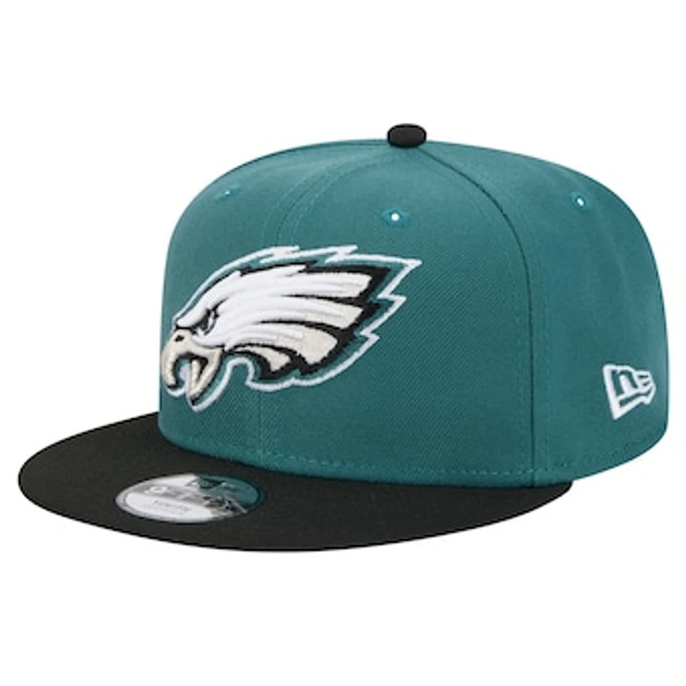 Youth New Era Midnight Green/Black Philadelphia Eagles Main Two-Tone 9FIFTY Snapback Hat