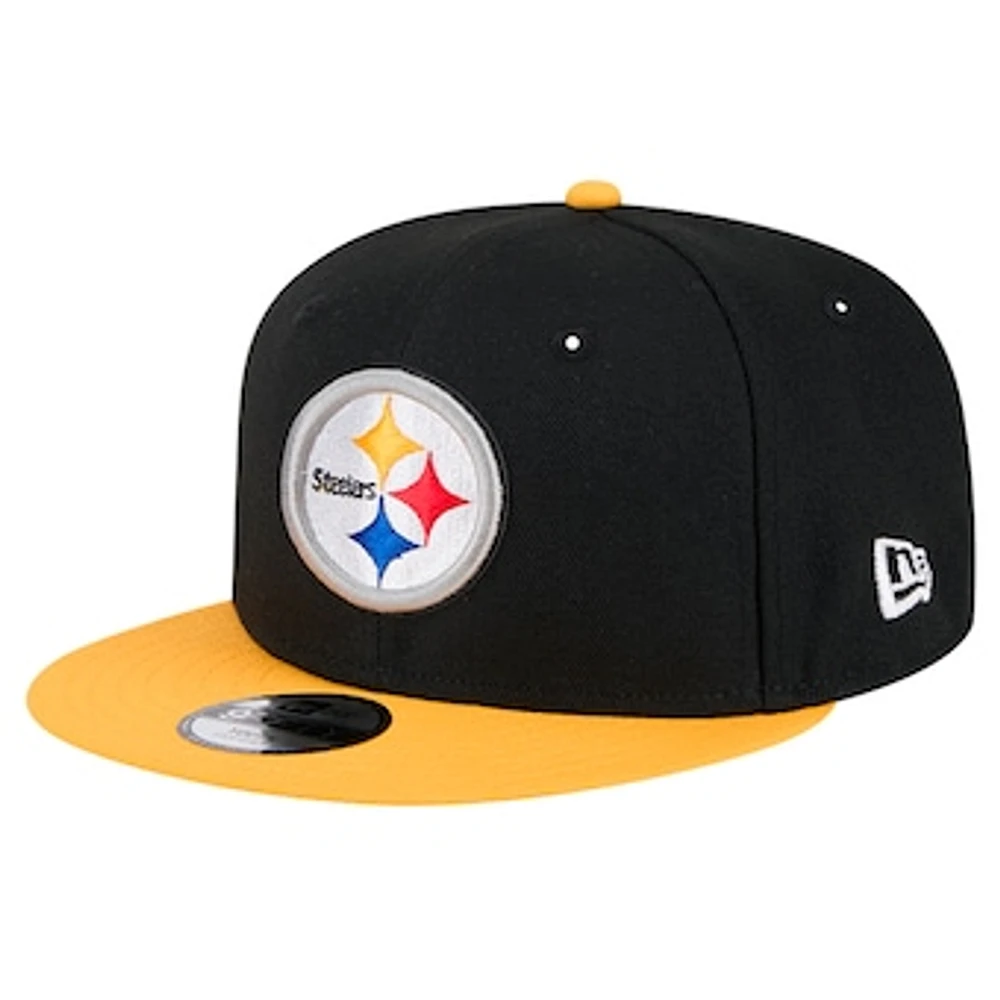 Youth New Era Black/Gold Pittsburgh Steelers Main Two-Tone 9FIFTY Snapback Hat