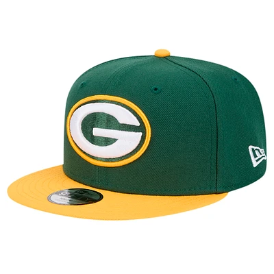 Youth New Era Green/Gold Green Bay Packers Main Two-Tone 9FIFTY Snapback Hat