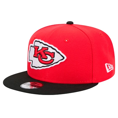 Youth New Era Red/Black Kansas City Chiefs Main Two-Tone 9FIFTY Snapback Hat