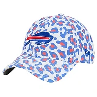 Girls Youth New Era White Buffalo Bills Active Leopard 9TWENTY Adjustable Hat