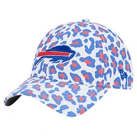 Girls Youth New Era White Buffalo Bills Active Leopard 9TWENTY Adjustable Hat