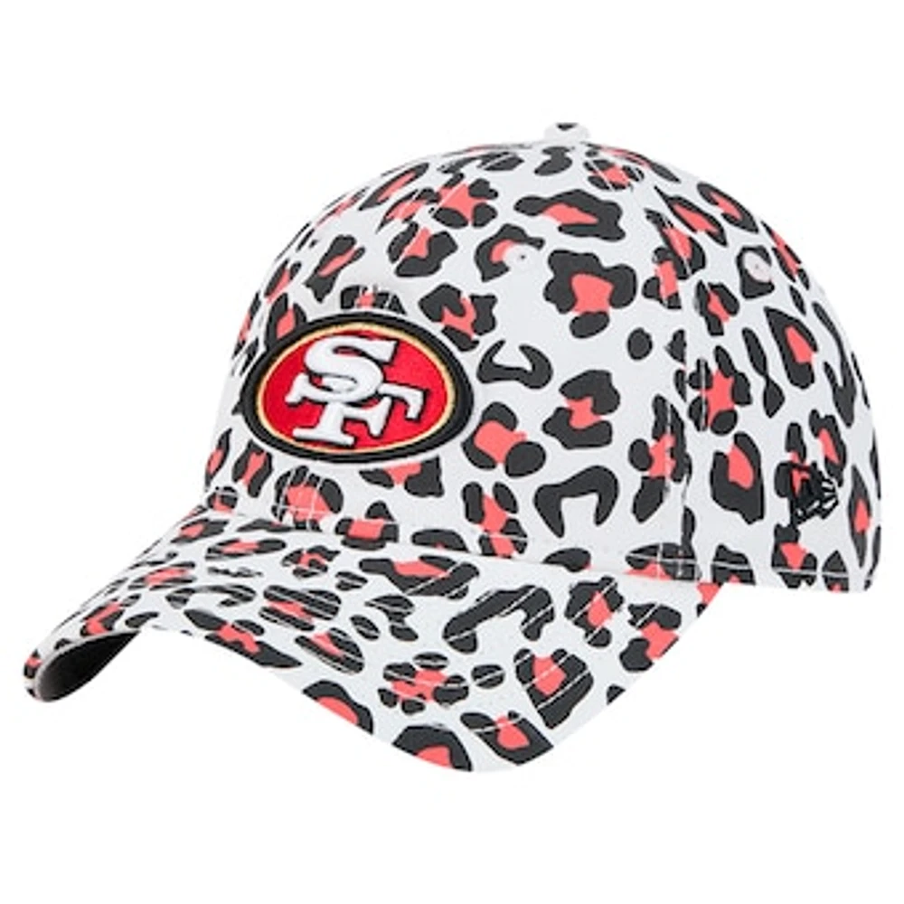 Girls Youth New Era White San Francisco 49ers Active Leopard 9TWENTY Adjustable Hat