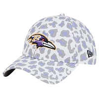 Preschool New Era White Baltimore Ravens Active Leopard 9TWENTY Adjustable Hat