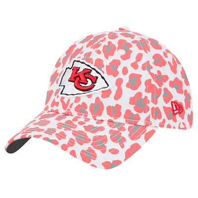 Girls Toddler New Era White Kansas City Chiefs Active Leopard 9TWENTY Adjustable Hat