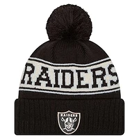 Youth New Era Black Las Vegas Raiders Retro Cuffed Knit Hat with Pom