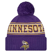 Youth New Era Purple Minnesota Vikings Retro Cuffed Knit Hat with Pom