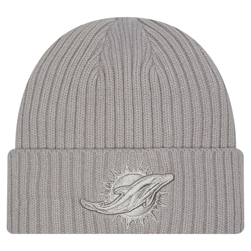 Youth New Era Gray Miami Dolphins Color Pack Cuffed Knit Hat