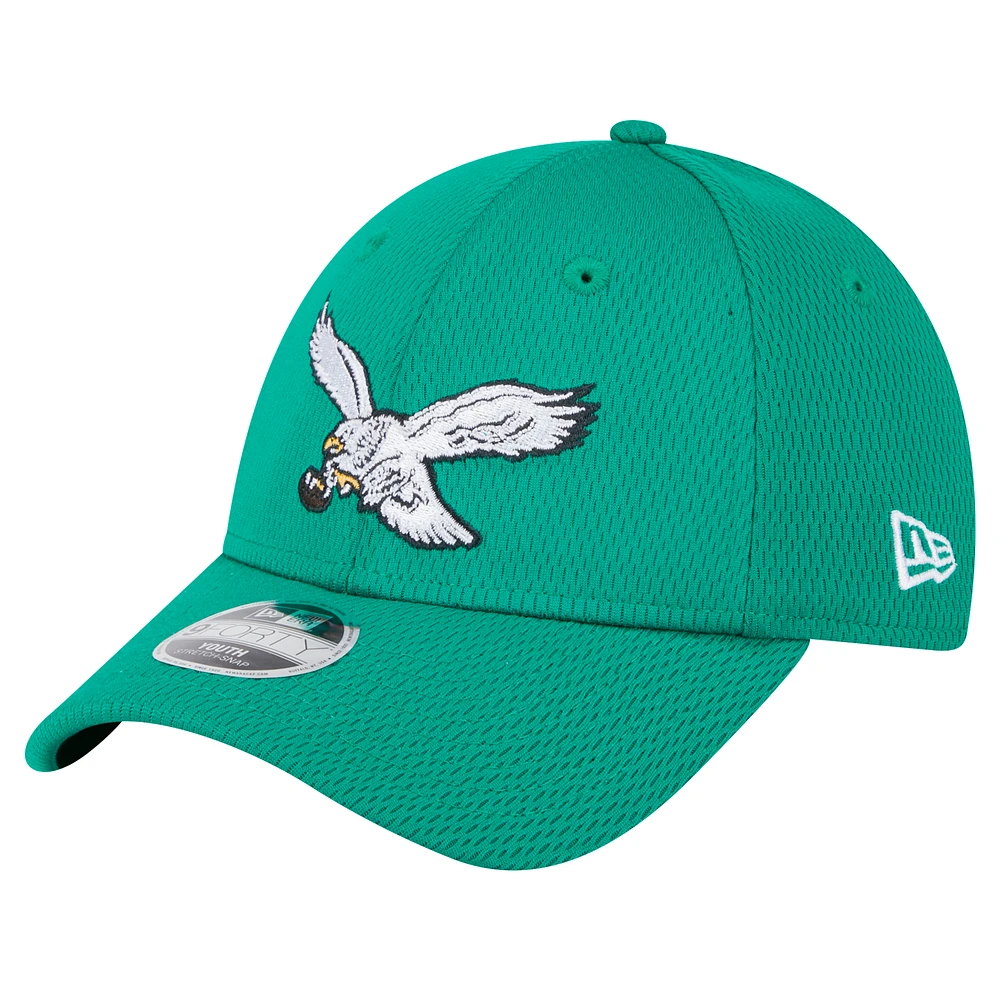 Preschool New Era Kelly Green Philadelphia Eagles Main 9FORTY Adjustable Hat