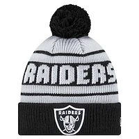 Youth New Era Black Las Vegas Raiders Main Cuffed Knit Hat with Pom