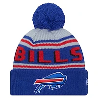 Youth New Era Royal Buffalo Bills Main Cuffed Knit Hat with Pom