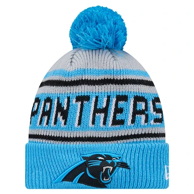 Youth New Era Blue Carolina Panthers Main Cuffed Knit Hat with Pom