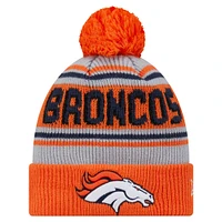 Youth New Era Orange Denver Broncos Main Cuffed Knit Hat with Pom