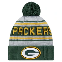 Youth New Era Green Green Bay Packers Main Cuffed Knit Hat with Pom