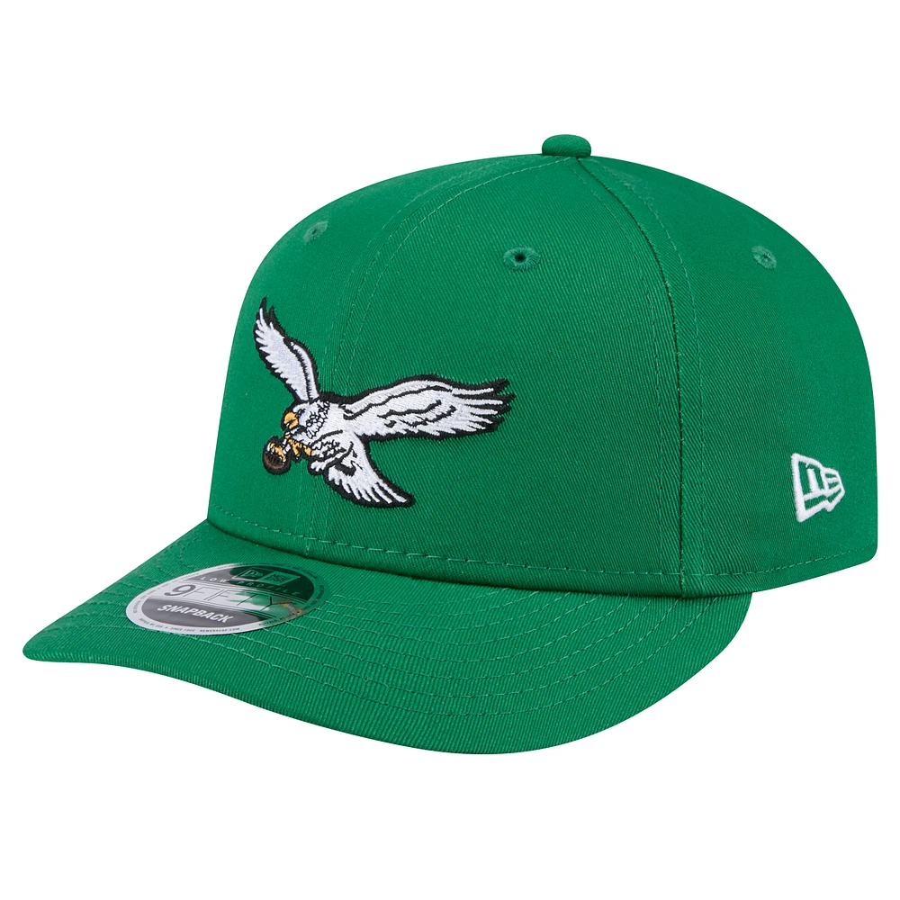 Men's New Era Kelly Green Philadelphia Eagles Main Low Profile 9FIFTY Snapback Hat