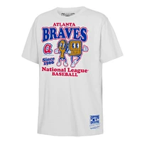 Youth Mitchell & Ness White Atlanta Braves Cooperstown Collection Food Concessions T-Shirt