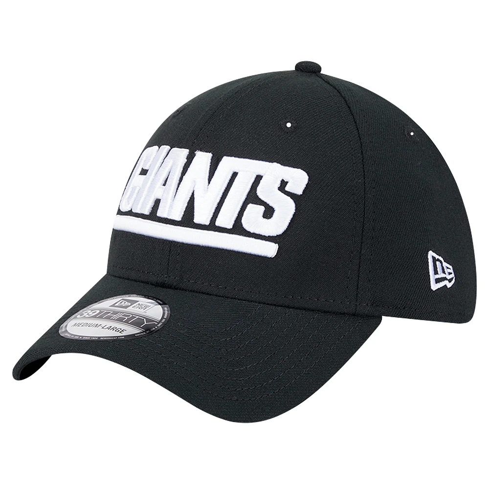 Men's New Era Black New York Giants Main 39THIRTY Flex Hat