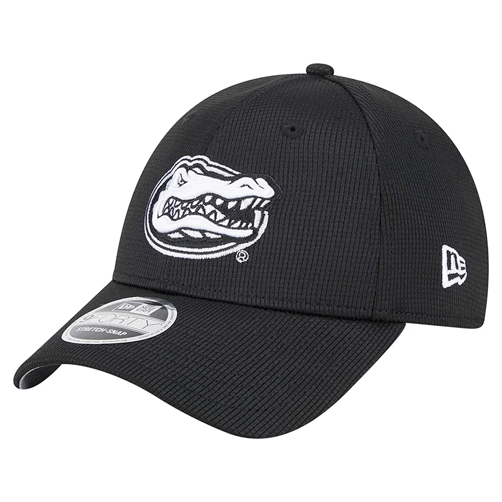 Men's New Era Black Florida Gators Pivot 9FORTY Stretch-Snap Adjustable Hat