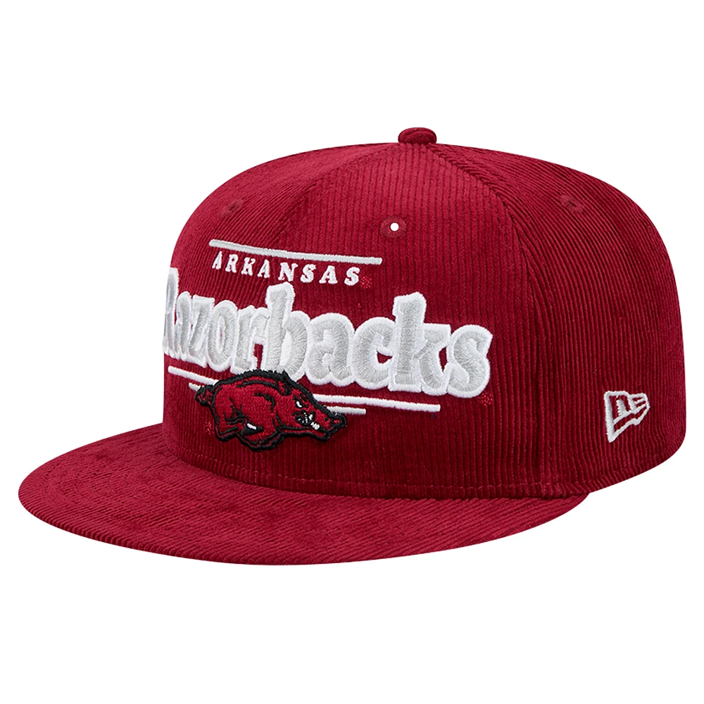 Men's New Era Cardinal Arkansas Razorbacks Display 9FIFTY Snapback Hat