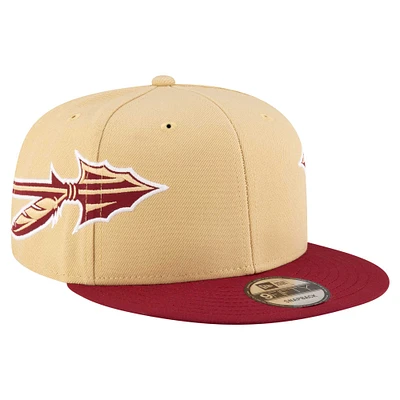 Men's New Era Gold Florida State Seminoles Helmet 9FIFTY Snapback Hat