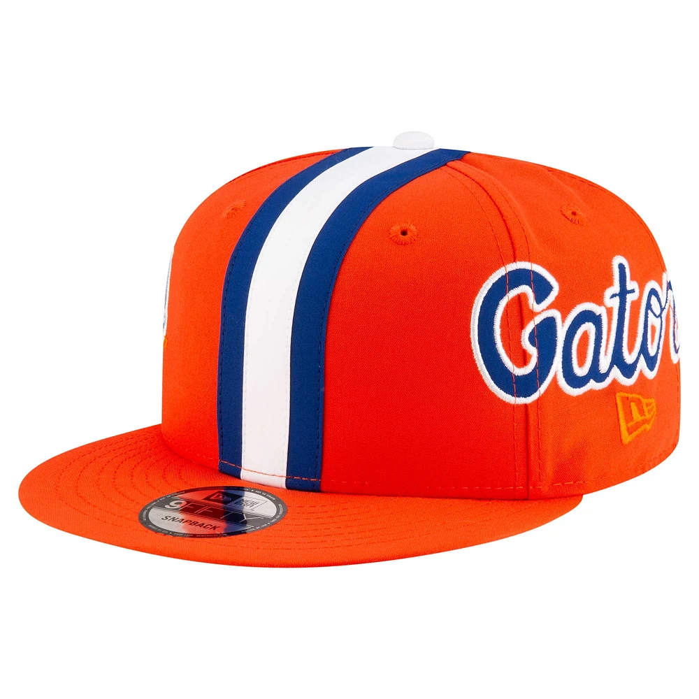 Men's New Era Orange Florida Gators Helmet 9FIFTY Snapback Hat