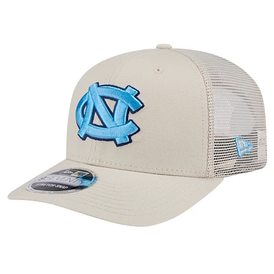 Men's New Era Natural North Carolina Tar Heels Canvas 9SEVENTY Stretch-Snap Adjustable Hat