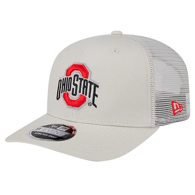 Men's New Era Stone Ohio State Buckeyes Canvas 9SEVENTY Stretch-Snap Adjustable Hat