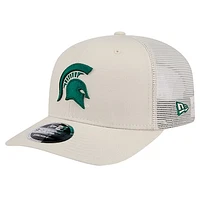 Men's New Era Natural Michigan State Spartans Canvas 9SEVENTY Stretch-Snap Adjustable Hat