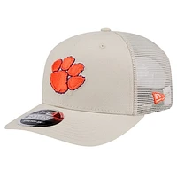 Men's New Era Stone Clemson Tigers Canvas 9SEVENTY Stretch-Snap Adjustable Hat