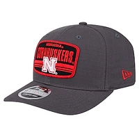 Men's New Era Charcoal Nebraska Huskers Team Elevated 9SEVENTY Stretch-Snap Adjustable Hat