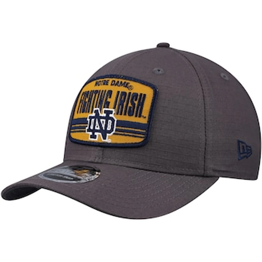 Men's New Era Charcoal Notre Dame Fighting Irish Team Elevated 9SEVENTY Stretch-Snap Adjustable Hat