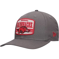 Men's New Era Charcoal Arkansas Razorbacks Team Elevated 9SEVENTY Stretch-Snap Adjustable Hat