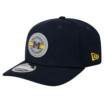 Men's New Era Navy Michigan Wolverines Patched 9SEVENTY Stretch-Snap Adjustable Hat