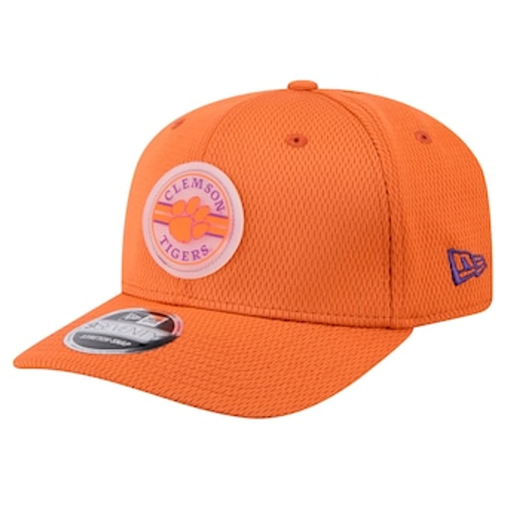 Men's New Era Orange Clemson Tigers Patched 9SEVENTY Stretch-Snap Adjustable Hat